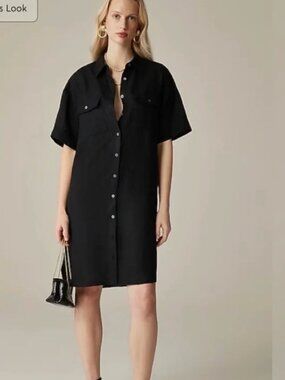 J.Crew Linen Utility Shirt Dress